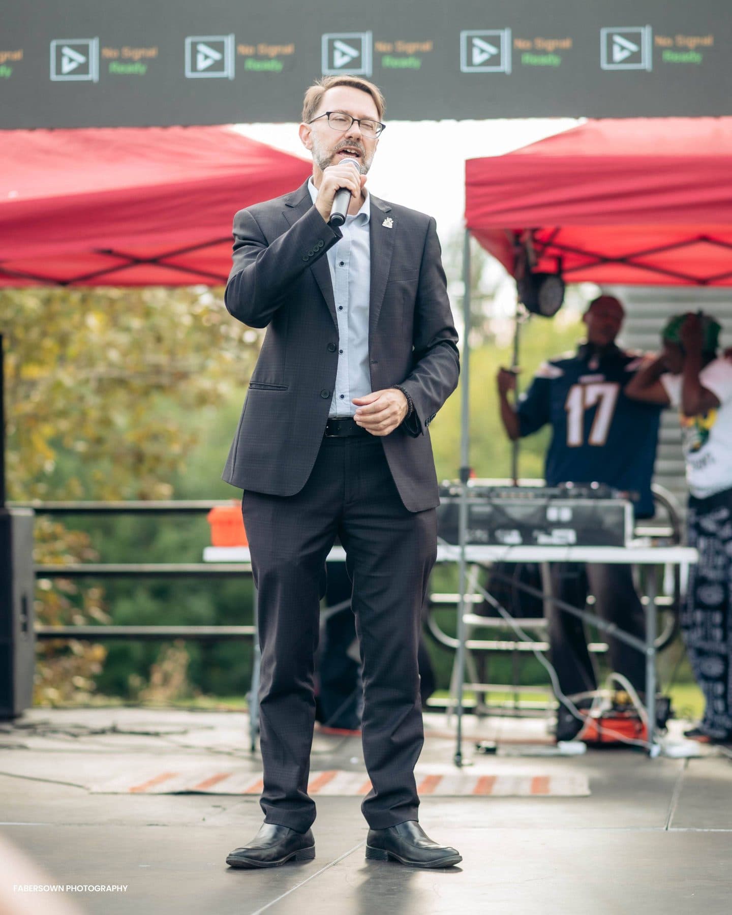 Festival host engaging the crowd